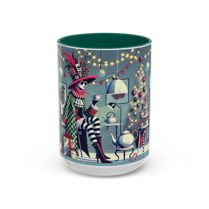 Whimsical Christmas Tea Party Colorful Mugs (11oz, 15oz)