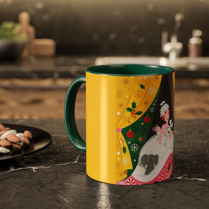 💌🎄 The Christmas Letter Of Holly House Colorful Mug – Whimsical Art Deco Holiday Charm