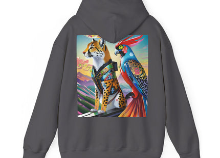 Cheetah and Parrot Cybernetic Duet – Heavy Blend™ Hooded Sweatshirt