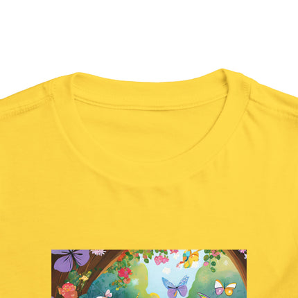 Baby Unicorns and Fluttering Butterflies Toddler Short Sleeve Tee