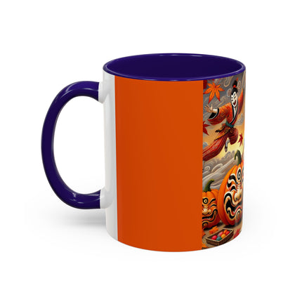 Halloween Rabbit’s Kabuki Jack-o’-Lanterns Colorful Mugs (11oz, 15oz)