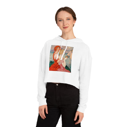 Sur la Route d'Anacapri by Gerda Wegener Women’s Cropped Hooded Sweatshirt