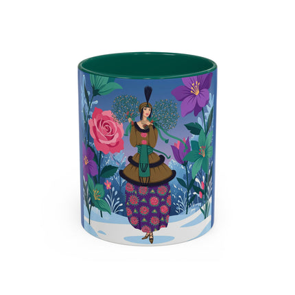 🌹❄️ The Holly Rose Of Winter Colorful Mug – Art Deco Christmas Garden