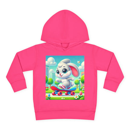 Skateboard Bunny Adventure Toddler Pullover Fleece Hoodie