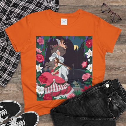 🌹🎶 The Midnight Garden Serenade Cotton Tee – Art Deco Romantic Fantasy