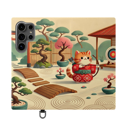 🏹🌸 Archer Kitten in the Zen Garden Flip Case – Focus, Whimsy & Zen Balance
