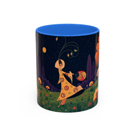 🌙🌼 The Moonlit Floral Dancer Colorful Mug – Art Deco Garden Fantasy