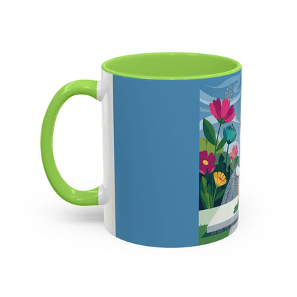 The Lady Of The Secret Garden Colorful Mugs – Art Deco Botanical Elegance