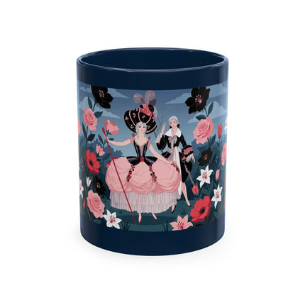 🌹🖤 The Lady Of The Midnight Rose Garden Ceramic Mug – Art Deco Floral Elegance