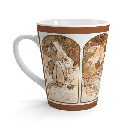 The Seasons by Alphonse Maria Mucha Latte Mug