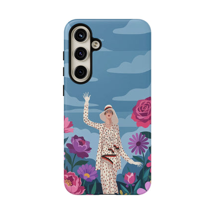 🌺👒 The Grand Flower Promenade Phone Case – Art Deco Fashion Illustration