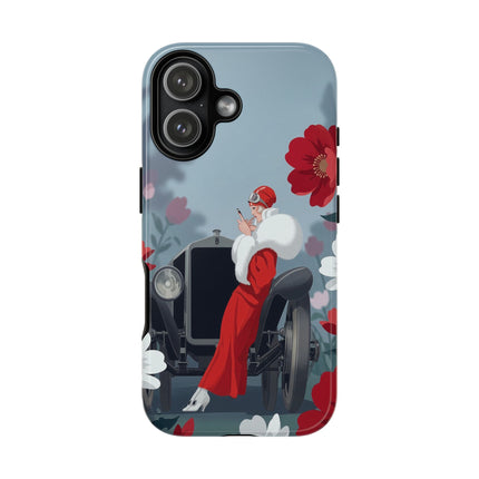 🚗🌺 The Lady Of The Grand Touring Car Phone Case – Art Deco Motoring Elegance