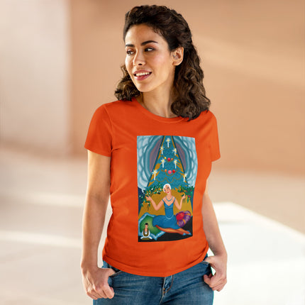 Art Deco Christmas Elegance Women's Midweight Cotton Tee