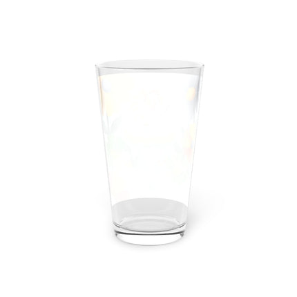 ❄️🌼 The Winter Flower Wanderer Pint Glass – Colorful Art Deco Snow Fantasy