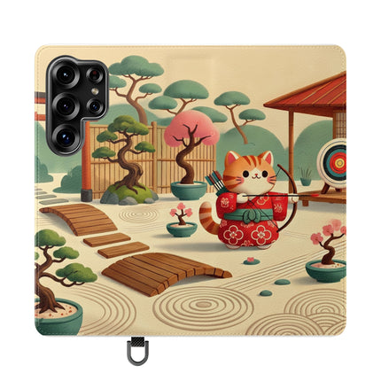 🏹🌸 Archer Kitten in the Zen Garden Flip Case – Focus, Whimsy & Zen Balance