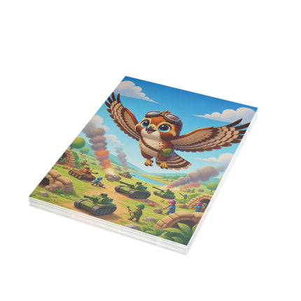 🦅✈️ The Little Sky Scout Greeting Card – Whimsical Animal Adventure
