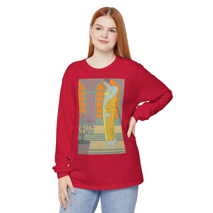 Sur Les Marches Du Jardin by Georges LePape Garment-dyed Long Sleeve T-Shirt