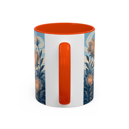 ☔🌸 The Grand Floral Journey Colorful Mug – Art Deco Travel Elegance