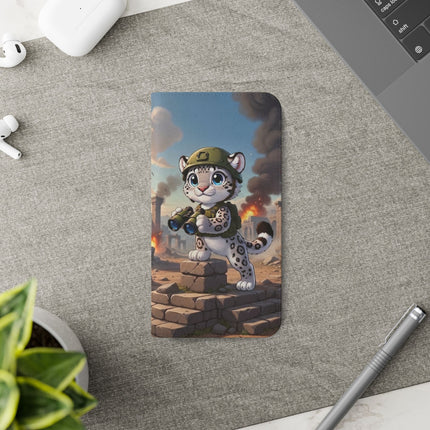 🐆🔭 The Snow Leopard Lookout Flip Case – Adventure, Curiosity & Fearless Style
