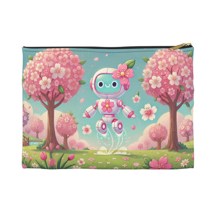 Sakura Sentinel Accessory Pouch – Robot Fairy & Blossom Magic