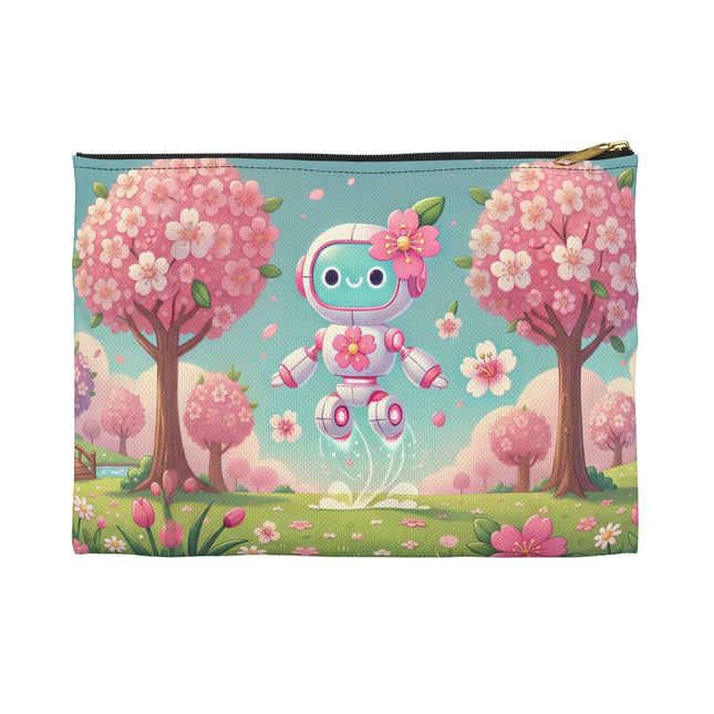 Sakura Sentinel Accessory Pouch – Robot Fairy & Blossom Magic