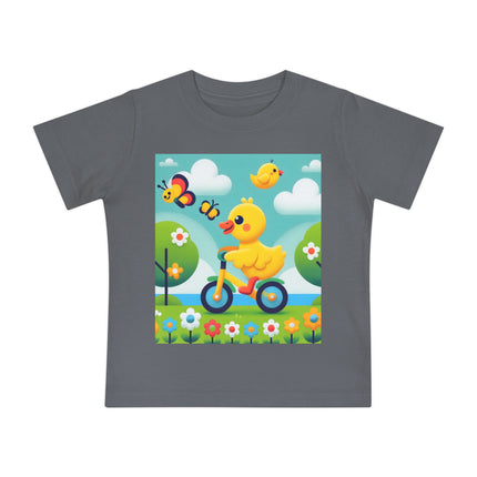 Duckling Riding a Bike Baby T-Shirt – A Joyful Little Ride