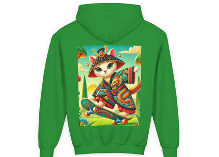 Dragon Dance on Wheels Youth Heavy Blend Hooded Sweatshirt