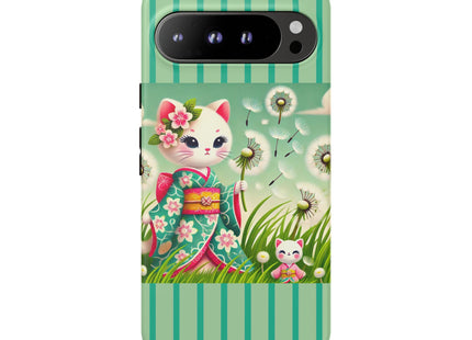 Geisha Kitten and the Dandelion Phone Cases