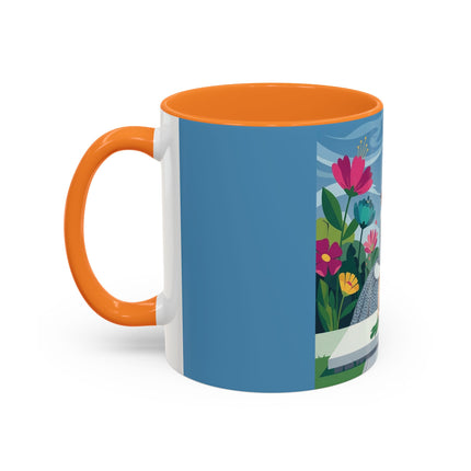 The Lady Of The Secret Garden Colorful Mugs – Art Deco Botanical Elegance