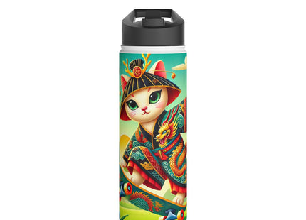 Dragon Dance on Wheels Stainless Steel Water Bottle, Standard Lid