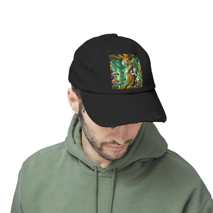 Silent Stripes Unisex Distressed Cap
