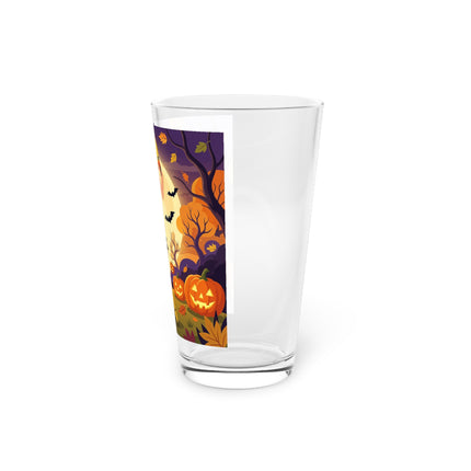 🌕🍂 Autumn Song Beneath The Harvest Moon Glass, 16oz – Whimsical Halloween Charm