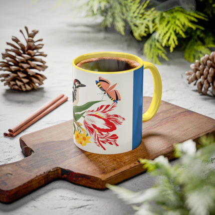 Woodpecker & Tulip Colorful Mugs – Vibrant Spring & Bold Beauty