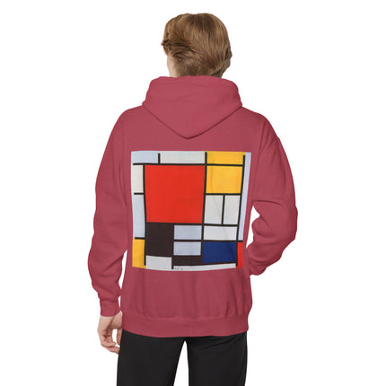Composition with Red, Yellow, Blue, and Black by Piet Mondrian Unisex Garment-Dyed Hoodie