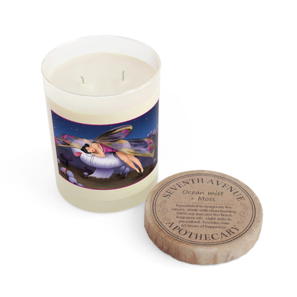 Slumbering Fairy on a Mushroom Scented Candle - Full Glass, 11oz