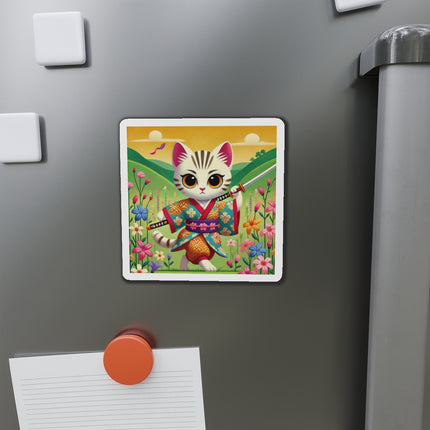 Samurai Kitten Die-Cut Magnets (5 Sizes)