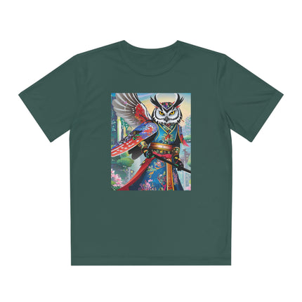 Cyberpunk Samurai Owl Youth Competitor Tee