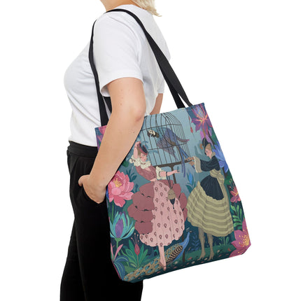 🦜🌸 The Ladies Of The Enchanted Aviary Tote Bag – Art Deco Floral Fantasy