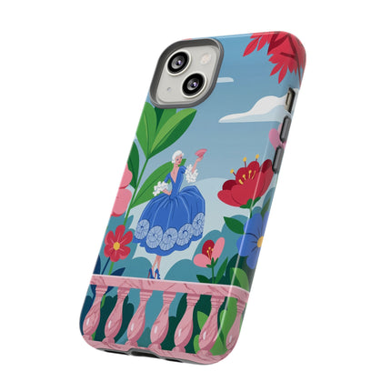 🌺🪭 The Lady Of The Grand Flower Terrace Phone Case – Art Deco Garden Elegance