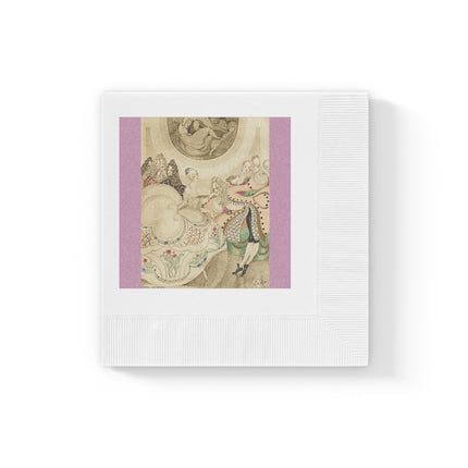 Sur talons rouges (On Red Heels) pl 01 by Gerda Wegener White Coined Napkins