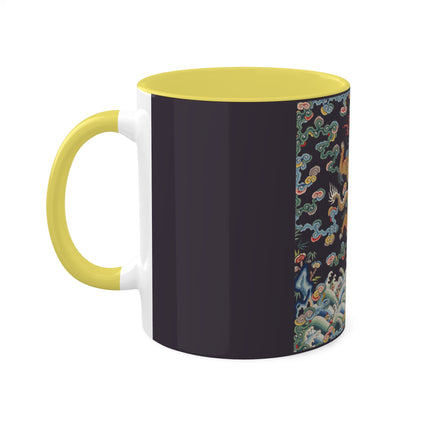 Rank Badge with Dragon with Deer Hooves Colorful Mugs, 11oz