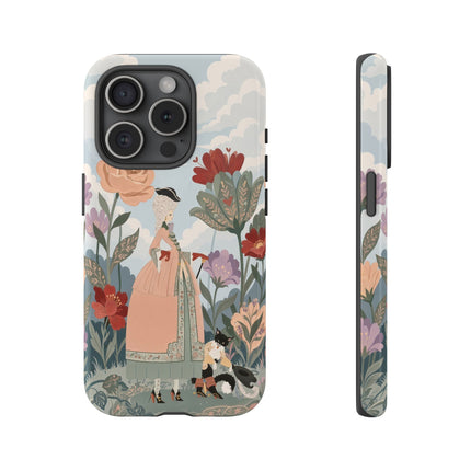 🌹🐈 The Lady And Puss In Boots Phone Case – Art Deco Floral Whimsy