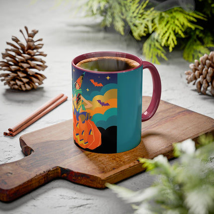 🌙🎃 The Witch Of Crescent Moon Pumpkin Colorful Mug – Colorful Halloween Charm