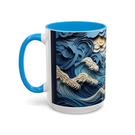 Dramatic Ocean with Crashing Waves Colorful Mugs (11oz, 15oz)