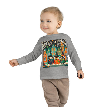 Night of the Trick-or-Treating Owlets Toddler Long Sleeve Tee