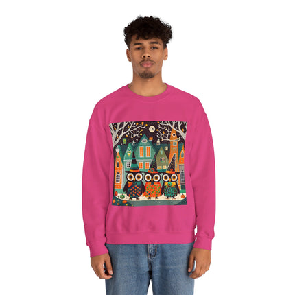 Night of the Trick-or-Treating Owlets Unisex Heavy Blend™ Crewneck Sweatshirt