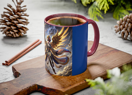 Valkyrie Descending Through Storm Colorful Mugs (11oz, 15oz)