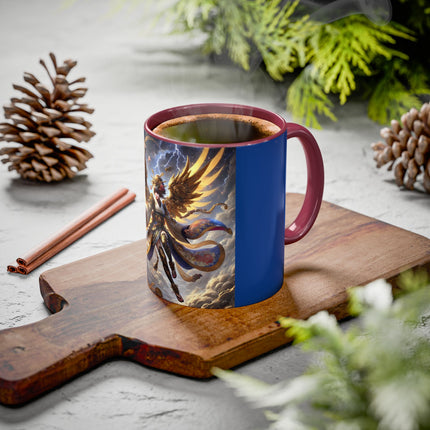 Valkyrie Descending Through Storm Colorful Mugs (11oz, 15oz)