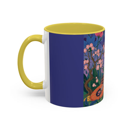 The Garden Of Quiet Reverie Colorful Mugs – Art Deco Botanical Serenity