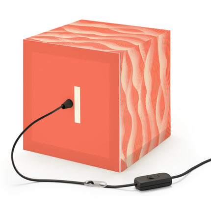 Hues of Orange and Beige Wave Pattern Light Cube Lamp
